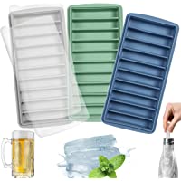 LessMo Stick Bandeja del Cubo de Hielo- de Silicona- con Tapa- Ideal para los Deportes y Las Botellas de Agua- 10…